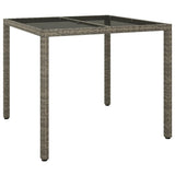 Set da Pranzo da Giardino 5 pz con Cuscini in Polyrattan Grigio