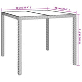 Set da Pranzo da Giardino 5 pz con Cuscini in Polyrattan Grigio