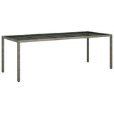 Set da Pranzo da Giardino 9 pz con Cuscini in Polyrattan Grigio