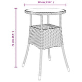 Set Bistrò da Giardino 3 pz con Cuscini in Polyrattan Grigio