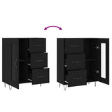 Credenza Nera 69,5x34x90 cm in Legno truciolato
