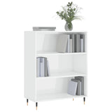 Libreria Bianco Lucido 69,5x32,5x90 cm in Legno truciolato