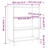 Libreria Grigio Sonoma 69,5x32,5x90 cm in Legno truciolato