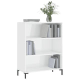 Libreria Bianco Lucido 69,5x32,5x90 cm in Legno truciolato