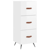 Credenza Bianco Lucido 34,5x34x90 cm in Legno truciolato