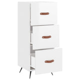 Credenza Bianco Lucido 34,5x34x90 cm in Legno truciolato