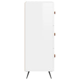 Credenza Bianco Lucido 34,5x34x90 cm in Legno truciolato