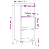 Credenza Nera 34,5x32,5x90 cm in Legno truciolato
