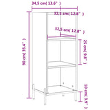 Credenza Bianca 34,5x32,5x90 cm in Legno truciolato