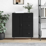 Credenza Nera 69,5x34x90 cm in Legno truciolato