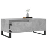 Tavolino Salotto Grigio Cemento 90x50x36,5 cm Legno truciolato