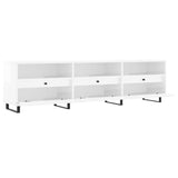 Mobile Porta TV Bianco Lucido 150x30x44,5 cm Legno truciolato