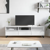 Mobile Porta TV Bianco Lucido 150x30x44,5 cm Legno truciolato