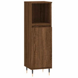 Armadietto Bagno Rovere Marrone 30x30x100 cm Legno truciolato