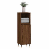 Armadietto Bagno Rovere Marrone 30x30x100 cm Legno truciolato