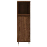 Armadietto Bagno Rovere Marrone 30x30x100 cm Legno truciolato