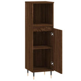 Armadietto Bagno Rovere Marrone 30x30x100 cm Legno truciolato