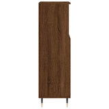 Armadietto Bagno Rovere Marrone 30x30x100 cm Legno truciolato