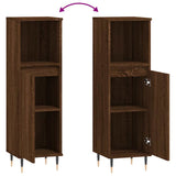 Armadietto Bagno Rovere Marrone 30x30x100 cm Legno truciolato