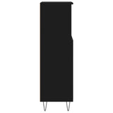 Armadietto da Bagno Nero 30x30x100 cm in Legno truciolato