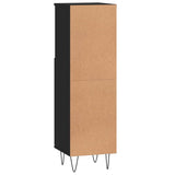 Armadietto da Bagno Nero 30x30x100 cm in Legno truciolato