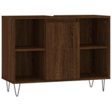 Armadietto Bagno Rovere Marrone 80x33x60cm in Legno truciolato