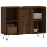 Armadietto Bagno Rovere Marrone 80x33x60cm in Legno truciolato