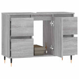 Mobile da Bagno Grigio Sonoma 80x33x60 cm in Legno truciolato