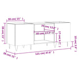 Mobile Porta Dischi Bianco 121x38x48 cm in Legno truciolato