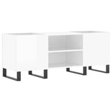 Mobile Porta Dischi Bianco Lucido 121x38x48cm Legno truciolato