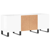 Mobile Porta Dischi Bianco Lucido 121x38x48cm Legno truciolato