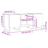 Mobile Porta Dischi Bianco Lucido 121x38x48cm Legno truciolato