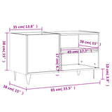 Mobile Porta Dischi Grigio Sonoma 85x38x48 cm Legno truciolato