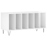 Mobile Porta Dischi Bianco Lucido 100x38x48cm Legno truciolato