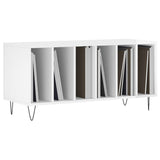 Mobile Porta Dischi Bianco Lucido 100x38x48cm Legno truciolato