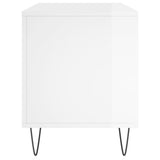 Mobile Porta Dischi Bianco Lucido 100x38x48cm Legno truciolato