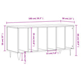 Mobile Porta Dischi Bianco Lucido 100x38x48cm Legno truciolato