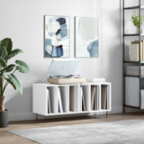 Mobile Porta Dischi Bianco Lucido 100x38x48cm Legno truciolato