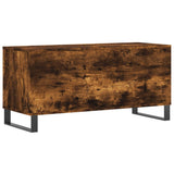 Mobile Porta Dischi Rovere Fumo 100x38x48 cm Legno truciolato