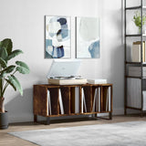 Mobile Porta Dischi Rovere Fumo 100x38x48 cm Legno truciolato