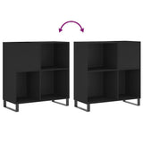 Mobile Porta Dischi Nero 84,5x38x89 cm in Legno truciolato