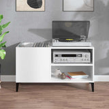 Mobile Porta Dischi Bianco Lucido 84,5x38x48 Legno truciolato