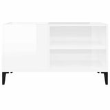 Mobile Porta Dischi Bianco Lucido 84,5x38x48 Legno truciolato