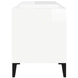 Mobile Porta Dischi Bianco Lucido 84,5x38x48 Legno truciolato