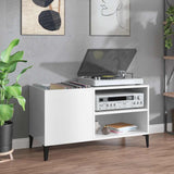 Mobile Porta Dischi Bianco Lucido 84,5x38x48 Legno truciolato