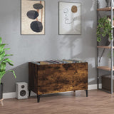 Mobile Porta Dischi Rovere Fumo 74,5x38x48 cm Legno truciolato