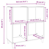 Mobile Porta Dischi Grigio Cemento 84,5x38x89 Legno truciolato
