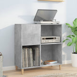 Mobile Porta Dischi Grigio Cemento 84,5x38x89 Legno truciolato