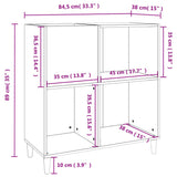 Mobile Porta Dischi Rovere Fumo 84,5x38x89 cm Legno truciolato