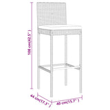 Set Bar da Giardino 5 pz con Cuscini in Polyrattan Nero